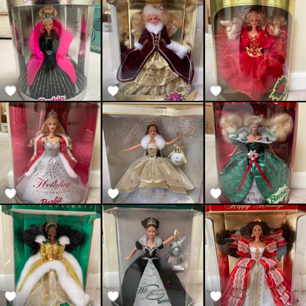 Holiday Barbies new in box never opened 1993 - 2001